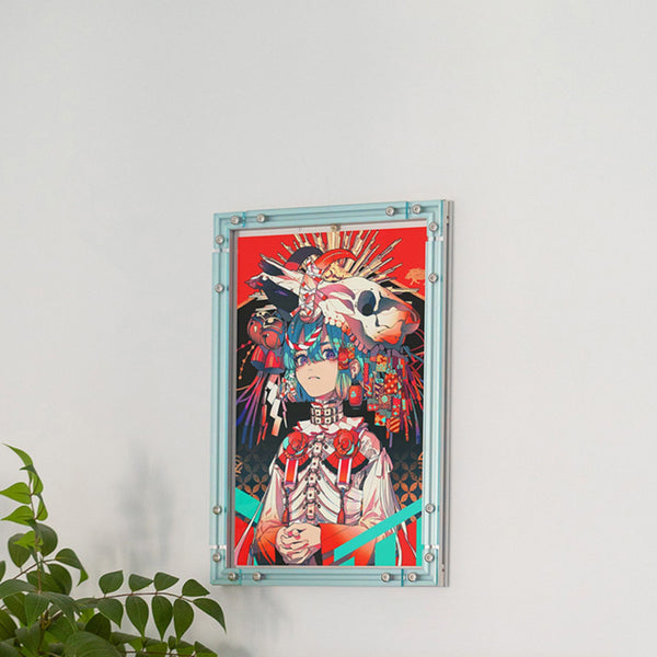 CyberFrame – Electric Cyan | Acrylic + Aluminum Futuristic Picture Frame