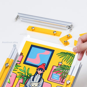 CyberFrame – Electric Cyan | Acrylic + Aluminum Futuristic Picture Frame