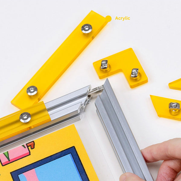 CyberFrame – Electric Cyan | Acrylic + Aluminum Futuristic Picture Frame