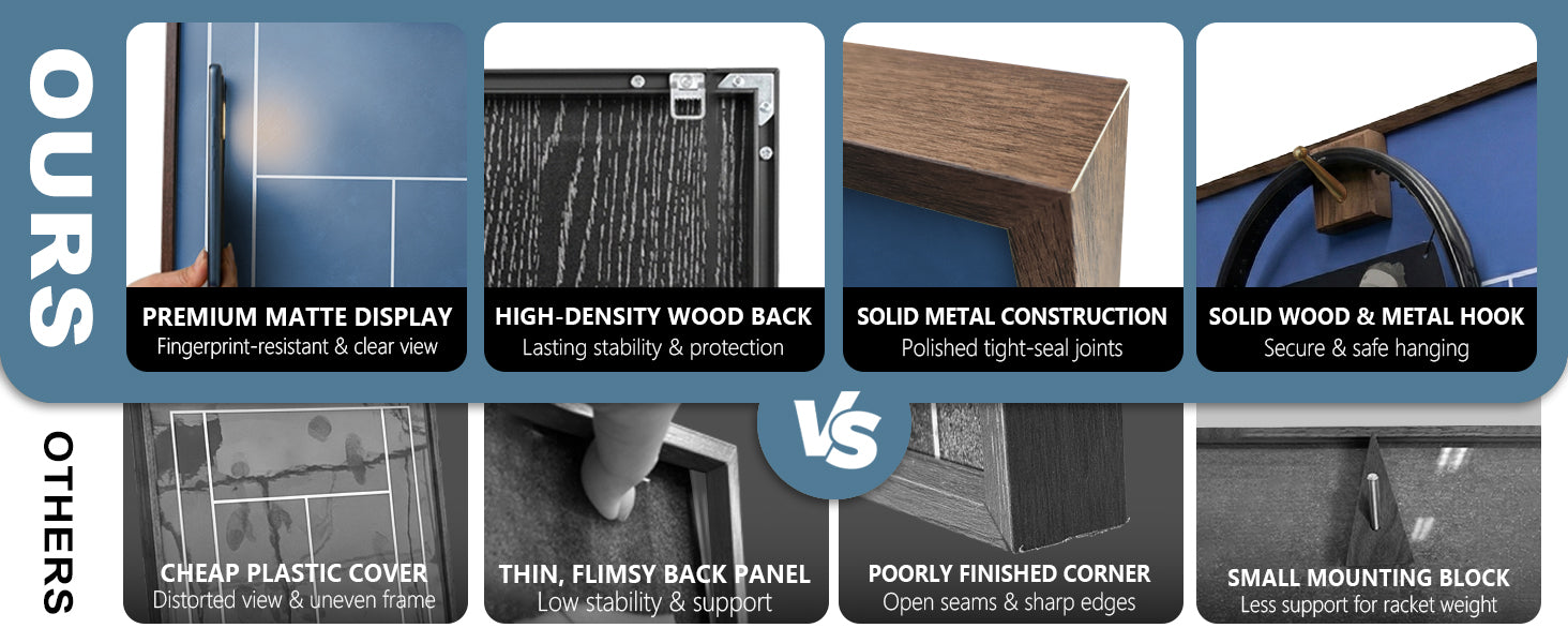 Comparison chart of premium display stand features versus cheaper alternatives.