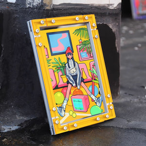 CyberFrame – Turbo Yellow | Acrylic + Aluminum Modern Picture Frame
