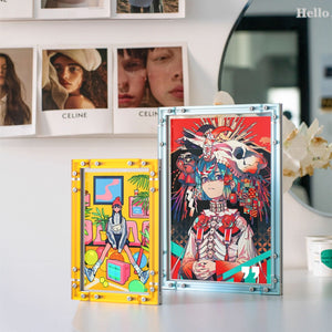 CyberFrame – Electric Cyan | Acrylic + Aluminum Futuristic Picture Frame