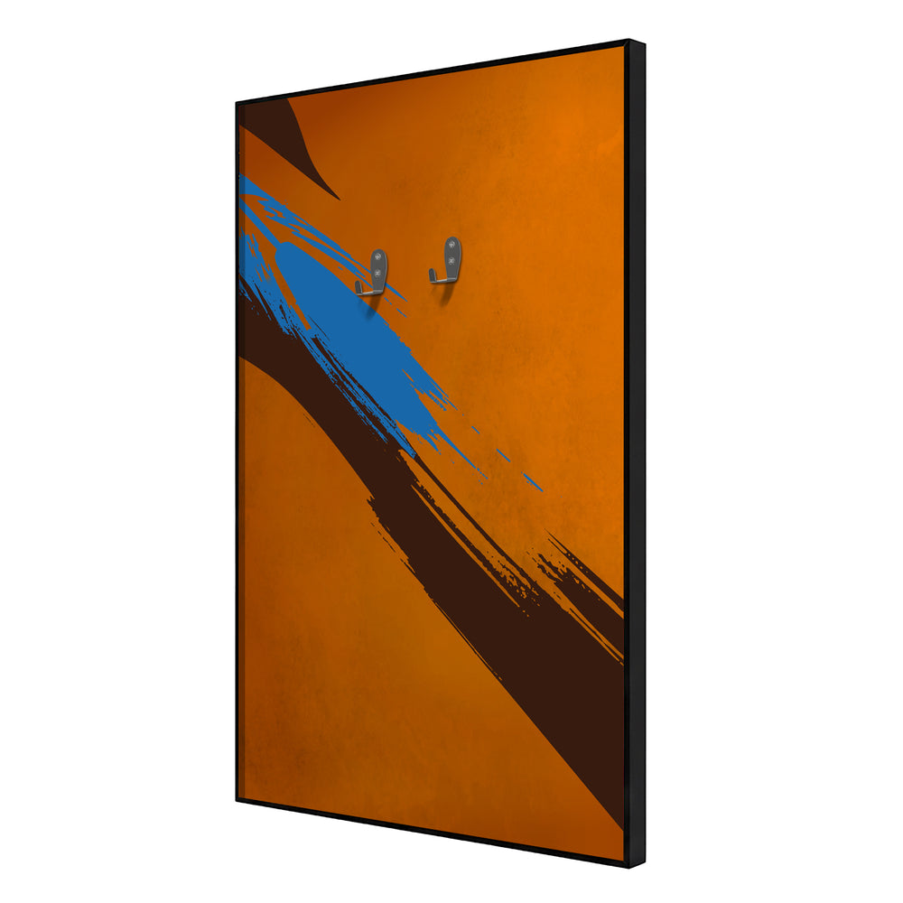 ONE MAAY Display frame, model of a Formula 1 LEGO 42141 car with a red, and yellow design on a dark orange wall display frame