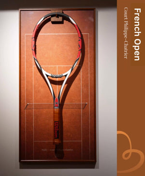 French OPEN Tennis grand slam racket hanging wall decor