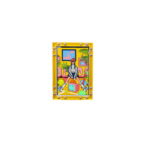 CyberFrame – Turbo Yellow | Acrylic + Aluminum Modern Picture Frame