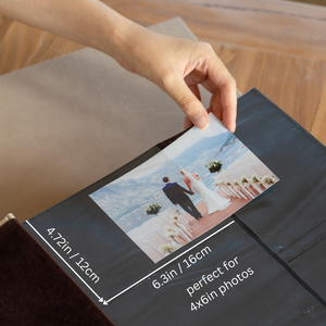 Large Pocket Photo Album – Leatherette Cover – Rivet Binding