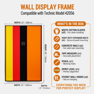 LEGO Technic Compatible Wall Display for Porsche 911 GT3 RS 42056