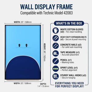 LEGO Technic Compatible Wall Display for Bugatti Chiron 42083