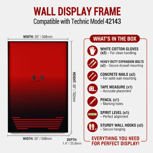 LEGO Technic Compatible Wall Display for  Ferrari Daytona SP3 42143