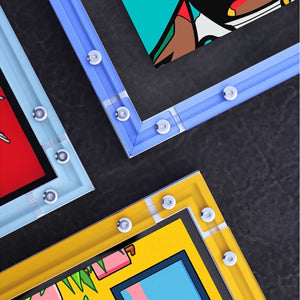 CyberFrame – Electric Cyan | Acrylic + Aluminum Futuristic Picture Frame