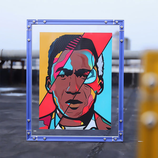 CyberFrame – Atomic Indigo | Modern Acrylic + Aluminum Picture Frame