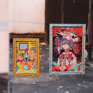 CyberFrame – Electric Cyan | Acrylic + Aluminum Futuristic Picture Frame