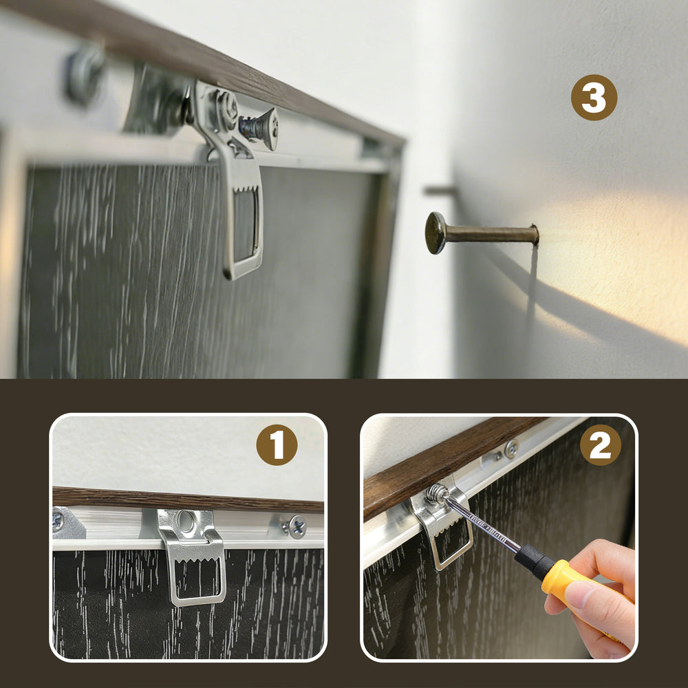 Step-by-step installation guide for the ONE MAAY Tennis Wall Art with hardware.