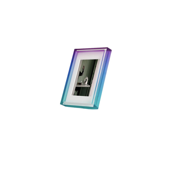 Ombre colour blue and purple photo frame with a gradient color effect on a white background