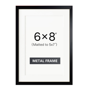 ONE MAAY 6x8 inch lightweight brushed aluminum picture frame matte black finish on white background for modern wall art and photo display