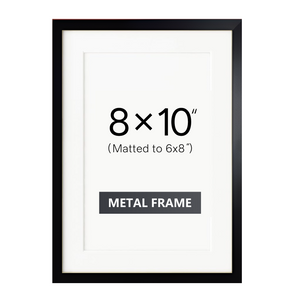 ONE MAAY 8x10 inch lightweight brushed aluminum picture frame matte black finish on white background for modern wall art and photo display