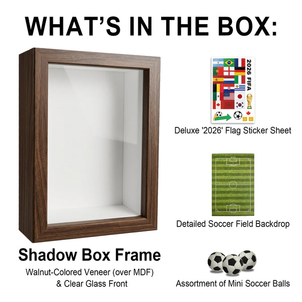 ONE MAAY FIFA World Cup Soccer Football 4x6 shadow box frame alternate angle showing interior depth and matting options for sports keepsake display
