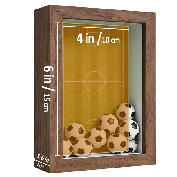 ONE MAAY FIFA World Cup Soccer Football 4x6 shadow box frame detail close-up showing display compartment and premium frame craftsmanship