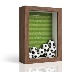 ONE MAAY FIFA World Cup Soccer Football 4x6 shadow box frame second lifestyle angle showing premium wall display for sports memorabilia collectors