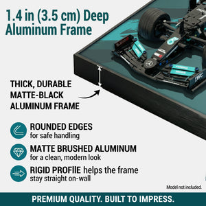 ONE MAAY LEGO F1 car 42171 compatible wall frame showing quality details
