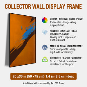 ONE MAAY LEGO F1 car 42141 compatible wall frame displaying the vibrant colors of the wall print