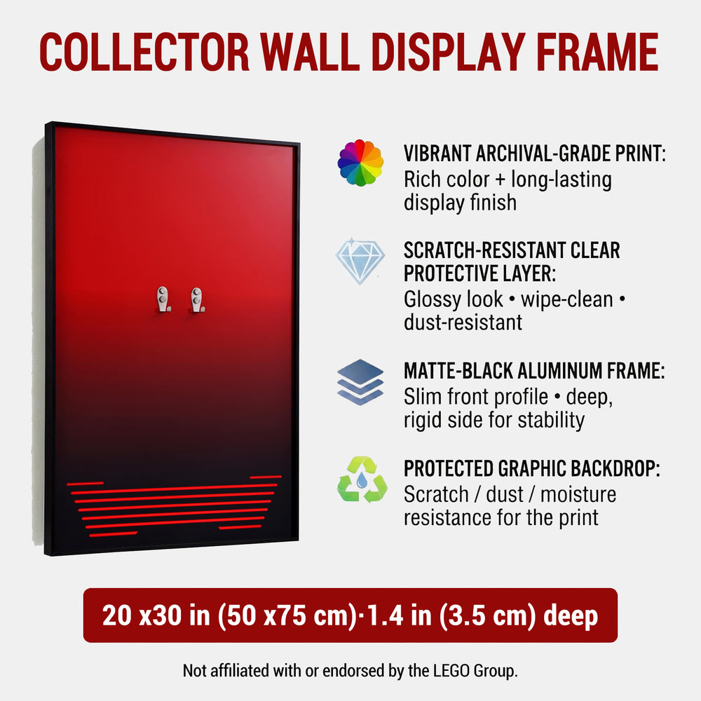 ONE MAAY LEGO Ferrari Supercar 42143 compatible wall frame displaying the vibrant colors of the wall print