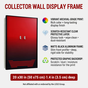 ONE MAAY LEGO Ferrari Supercar 42143 compatible wall frame displaying the vibrant colors of the wall print