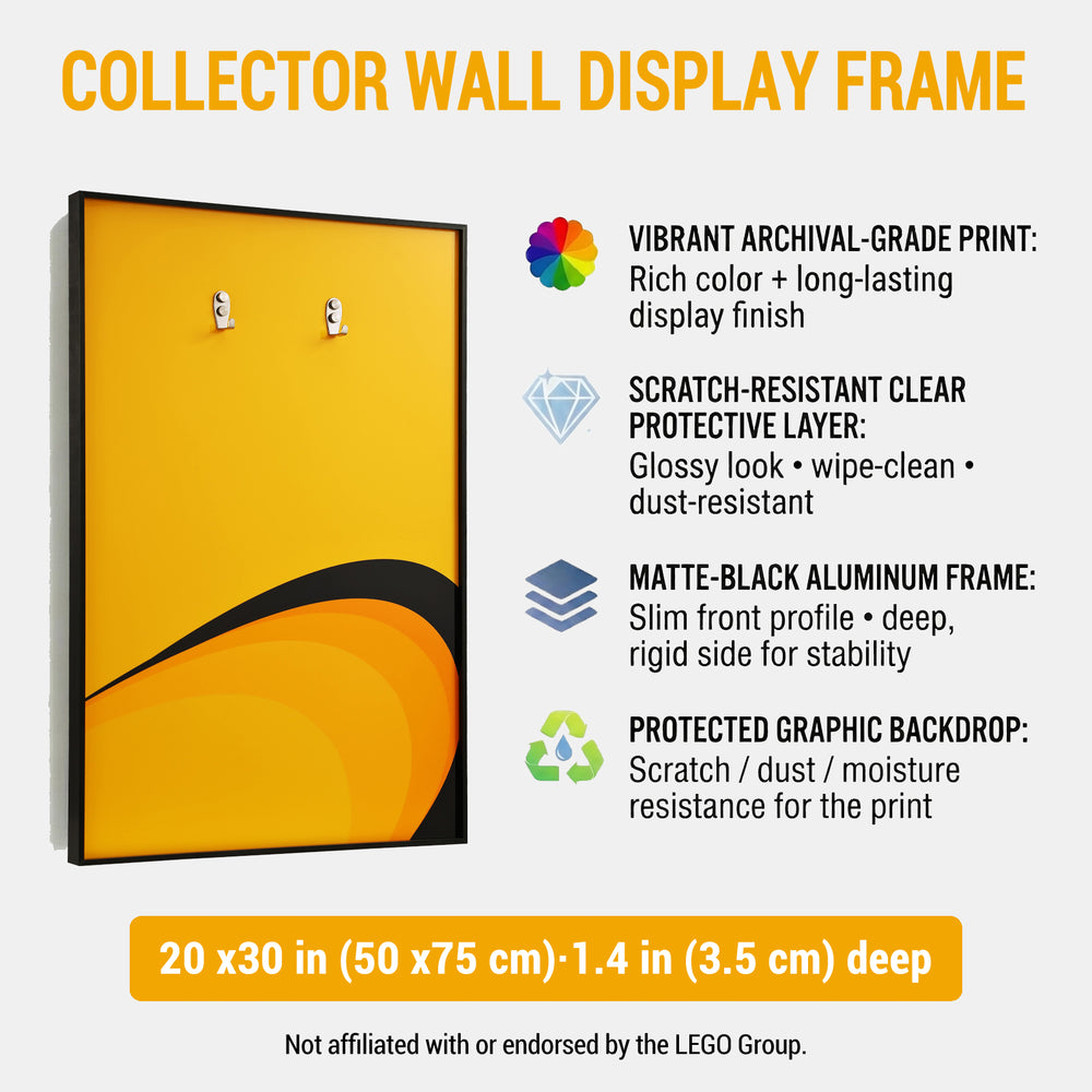 ONE MAAY LEGO McLaren P1 Supercar 42172 compatible wall frame displaying the vibrant colors of the wall print