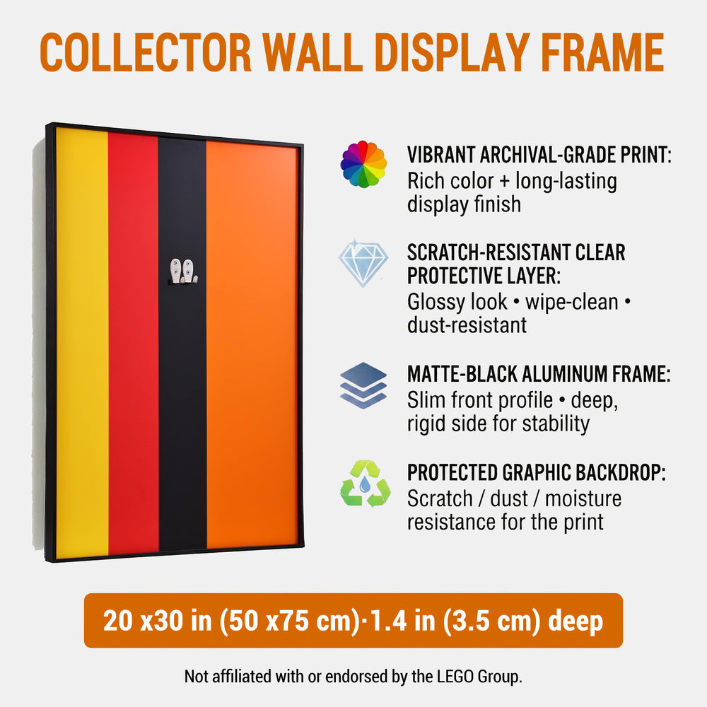 ONE MAAY LEGO Porsche Supercar 42056 compatible wall frame displaying the vibrant colors of the wall print