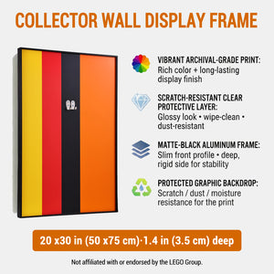 ONE MAAY LEGO Porsche Supercar 42056 compatible wall frame displaying the vibrant colors of the wall print
