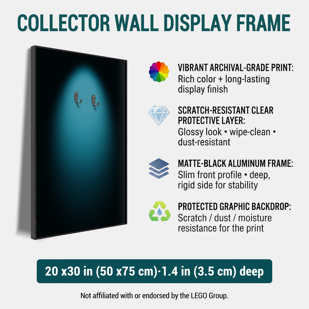 ONE MAAY Halo LEGO F1 car 42171 compatible wall frame displaying the vibrant colors of the wall print