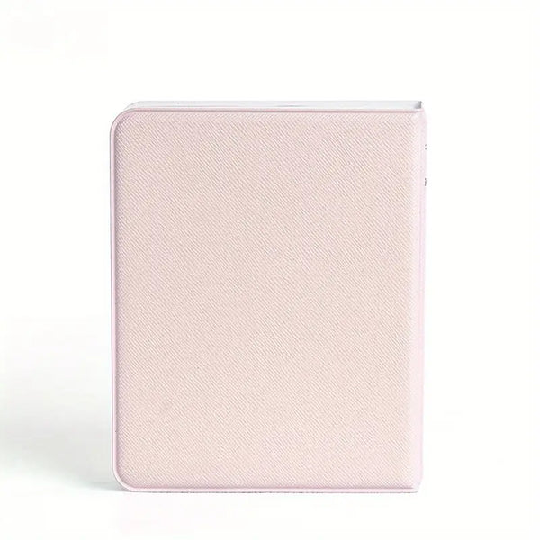 Pink textured square object on a white background