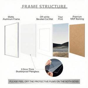 ONE MAAY metal picture frame edge profile showing sleek modern design and quality construction for contemporary wall art display