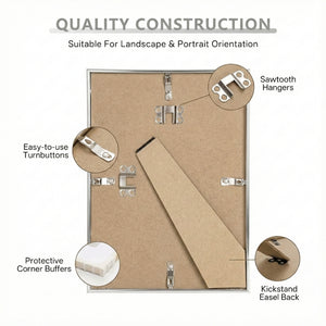 ONE MAAY metal picture frame close-up detail showing premium construction, brushed finish, and quality materials for professional wall art display